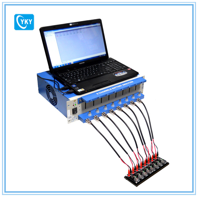 8 Channel Battery Analyzer (0.005 -1 mA, upto 5V) W/ Adjustable Cell Holders Laptop & Software